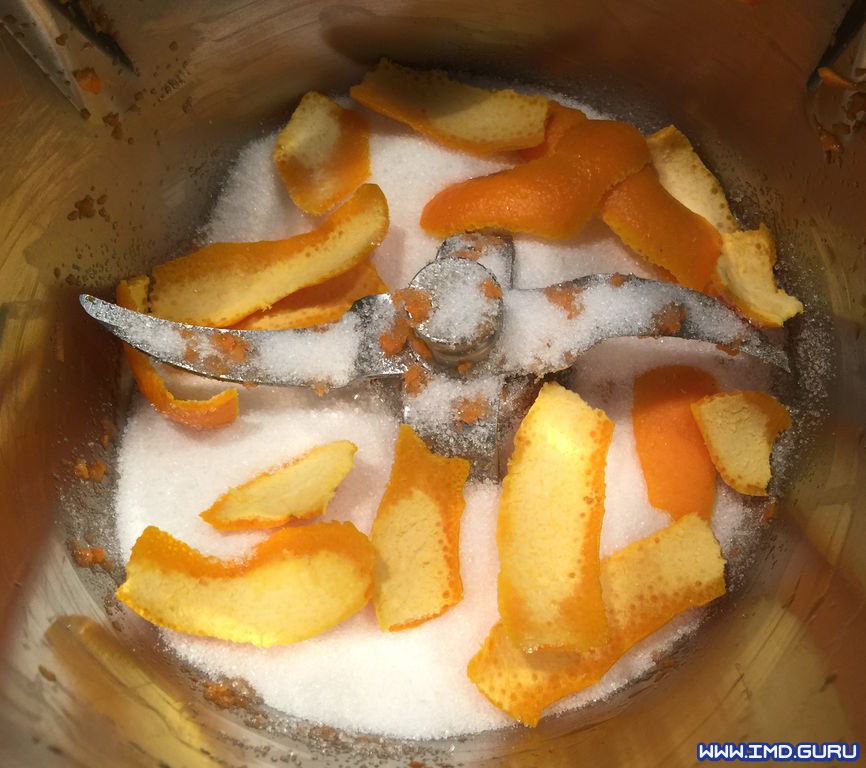 añadido azucar y piel de naranja