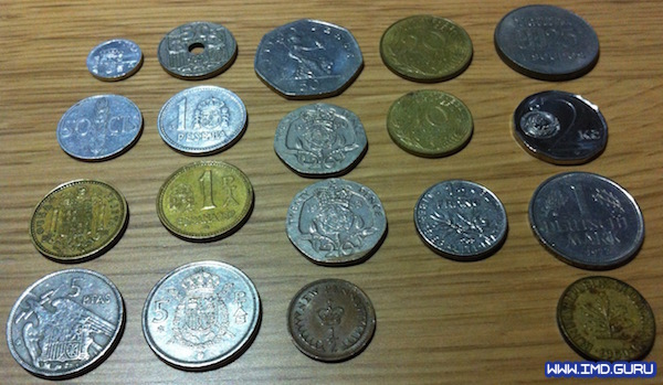 mi colección de monedas viejas (cruz)