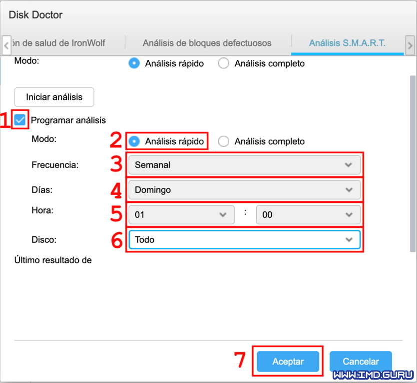 Programar análisis S.M.A.R.T.