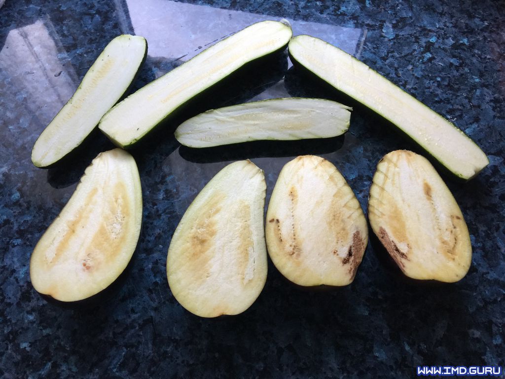 Verduras por la mitad